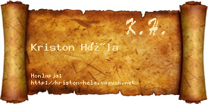 Kriston Héla névjegykártya